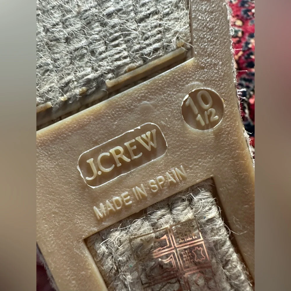 NWT‎ JCREW Made-in-Spain espadrille flats in metallic canvas sz 10.5